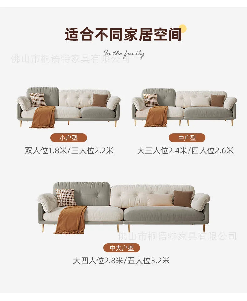 Cream Luxury Corner Sofa — Modern 3-Seat Living Room Sofa