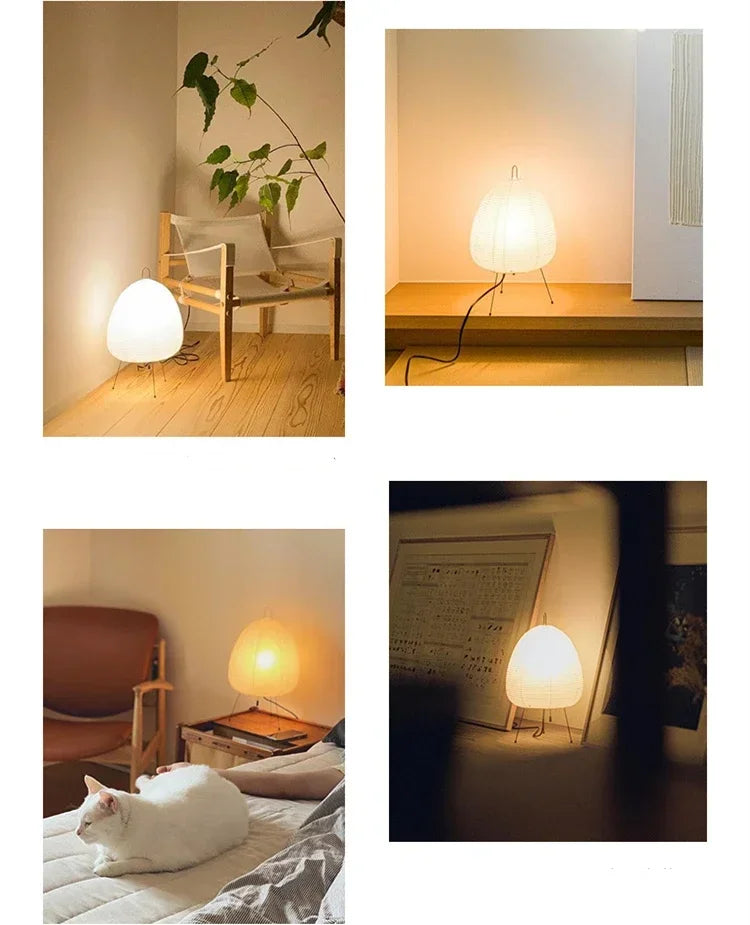 Wabi-Sabi Rice Paper Floor Lamp – Noguchi Style