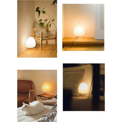 Wabi-Sabi Rice Paper Floor Lamp – Noguchi Style