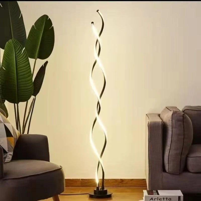 Light That Moves the Eye — Spiral LED Floor Lamp with Remote Control