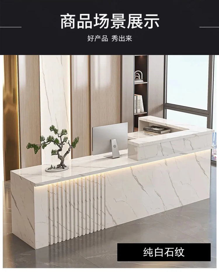 Nordic Luxury Reception Desk with LED Lighting Jonine’s Corner