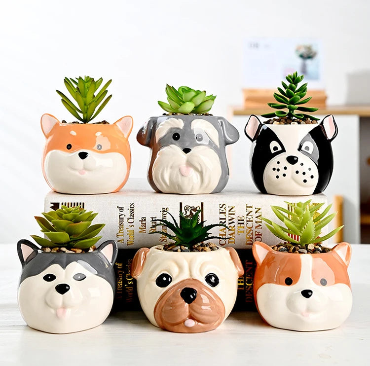 The Little Character — Ceramic Animal Succulent &amp; Plant Pot for Desk or Shelf