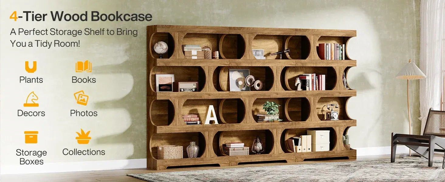 Curves That Work — Tribesigns 71" Tall S-Shaped Bookcase &amp; Display Shelving
