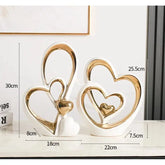 Heart-Shaped Ceramic & Enamel Luxury Home Accent Décor