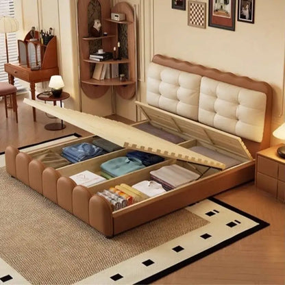 Elegant Upholstered Platform Bed — Modern Double Bed Frame