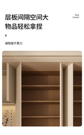 Cream wood style entry shoe cabinet modern entrance cabinet wardrobe floor-standing solid wood storage cabinet Jonine’s Corner