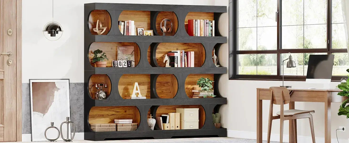 Curves That Work — Tribesigns 71" Tall S-Shaped Bookcase & Display Shelving Jonine’s Corner