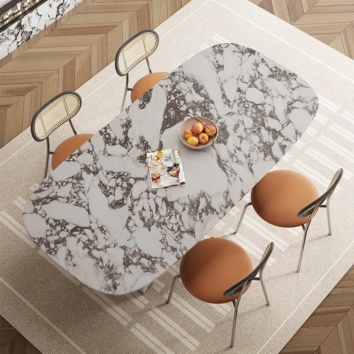Custom Luxury French Marble Dining Table — Natural Stone