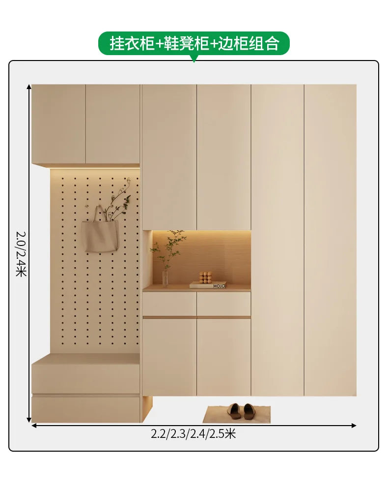 Custom Solid Wood Entryway Shoe Cabinet