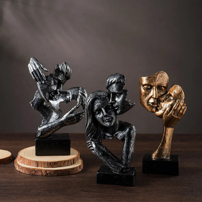 Vilead Couple Statue Lover Sculptures Tabletop Shelf Decor Anniversary Wedding Gift Home Interior Contemporary Mantel Bookshelf