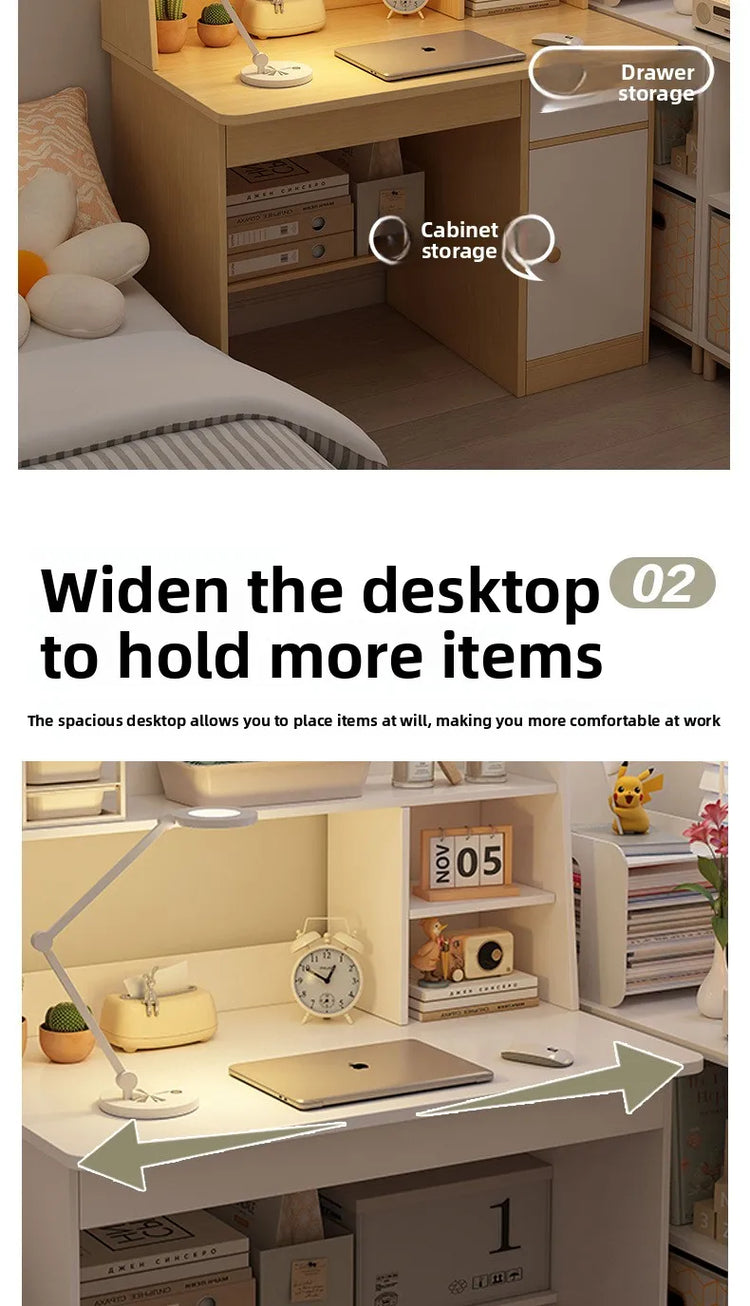 Space-Saving Computer Desk with Integrated Bookshelf Jonine’s Corner