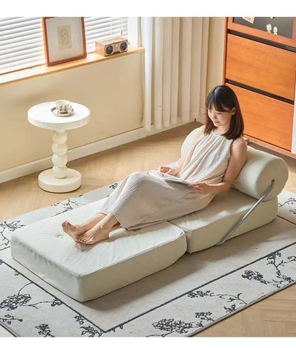 Foldable Nordic Sofa Bed — 1-Person Lazy Sofa for Bedroom & Living Room