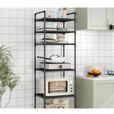 Kitchen storage cart for shelves - multi-level floor-standing household storage unit - bathroom shelf - microwave oven shelf