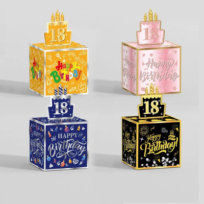 Surprise Money Pull Gift Box with Birthday Card & DIY Stickers