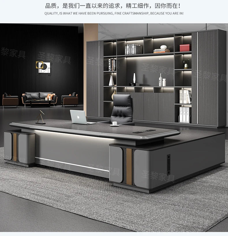L-Shape Storage Executive Desk