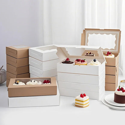 Kraft Paper Gift Boxes with Window — Set of 5, 10, or 20