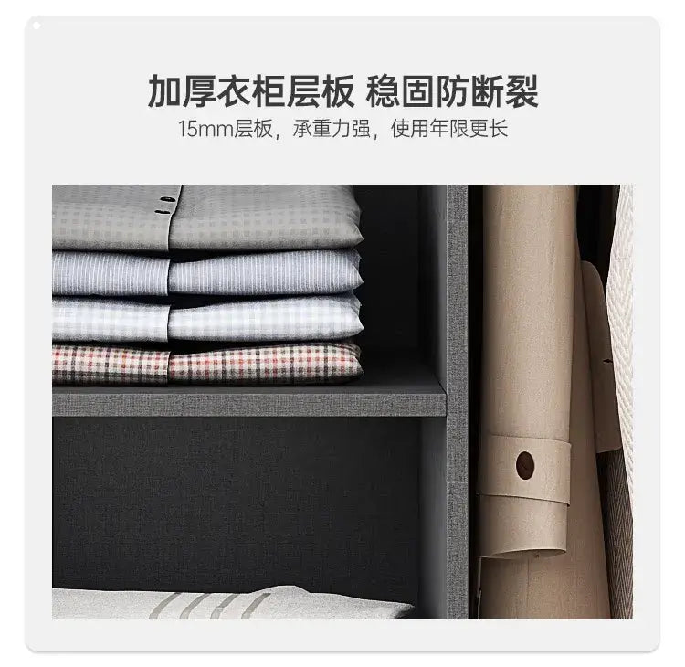 Bedroom Glass Sliding Door Wardrobe Clothes Storage Cabinet Closet Double Wardrobe Cabinets Wardrobes Furniture Modern Simple Jonine&
