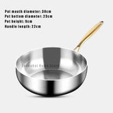 316 Stainless Steel Frying Pan Deepened Wok Non-Stick Skillets Steak Gas Stove Induction Cooker Universal Pan Kitchen Cookware Jonine&