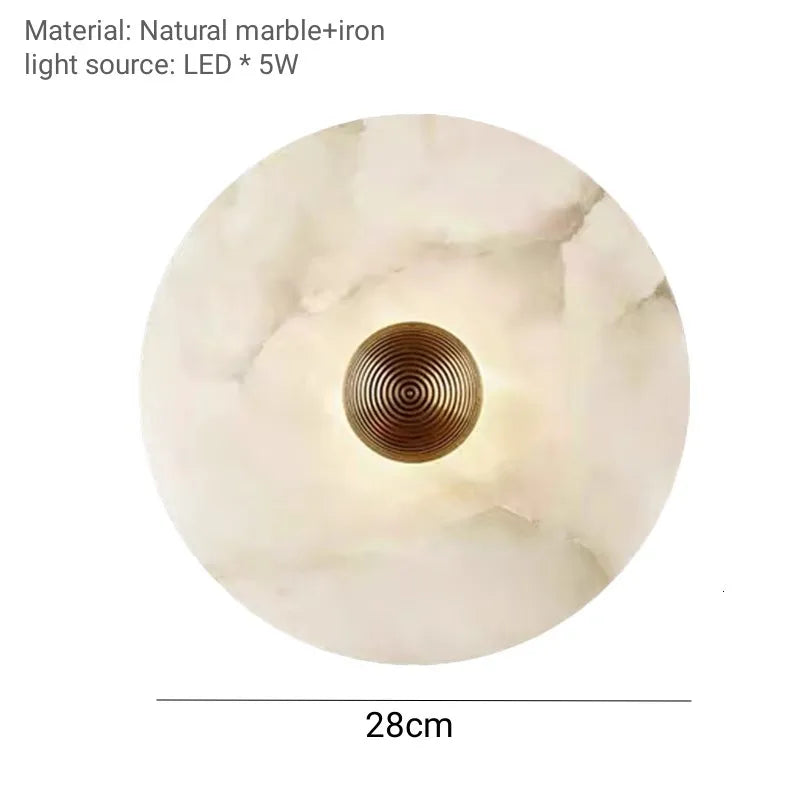 Marble Wall Sconce — Luxury Stone Wall Lamp for Living Room, Bedroom & Bathroom