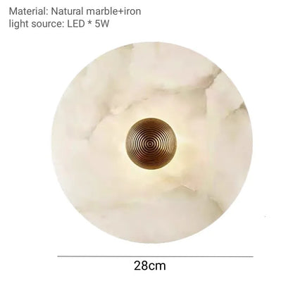Marble Wall Sconce — Luxury Stone Wall Lamp for Living Room, Bedroom & Bathroom
