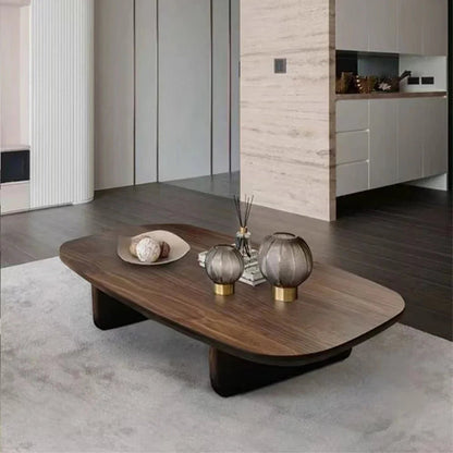 Nordic Minimalist Coffee Table — Modern Wood &amp; Glam Living Room Center Table