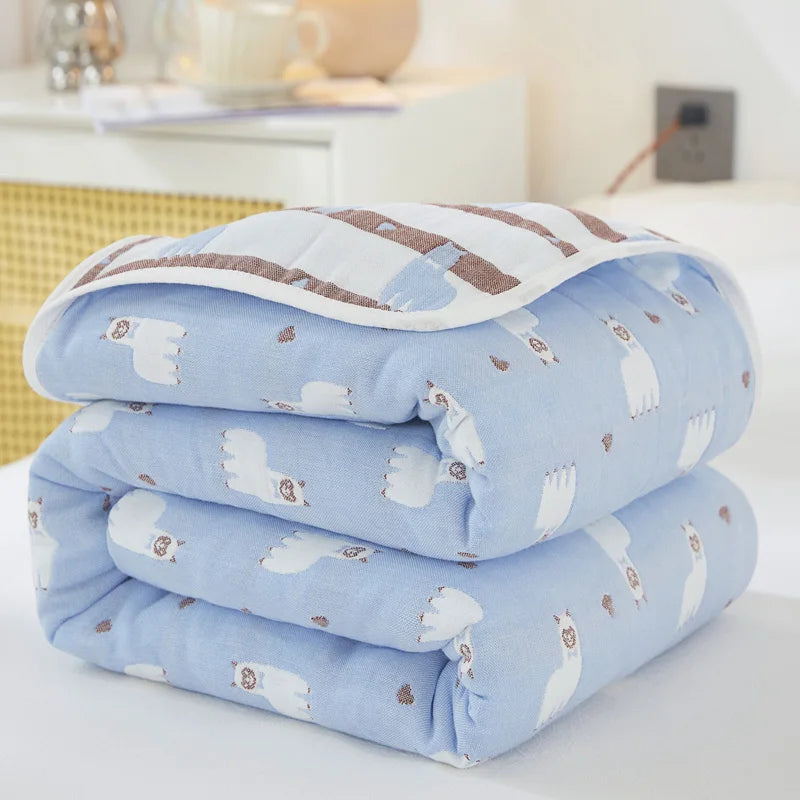 Cotton Gauze Summer Quilt — Plaid