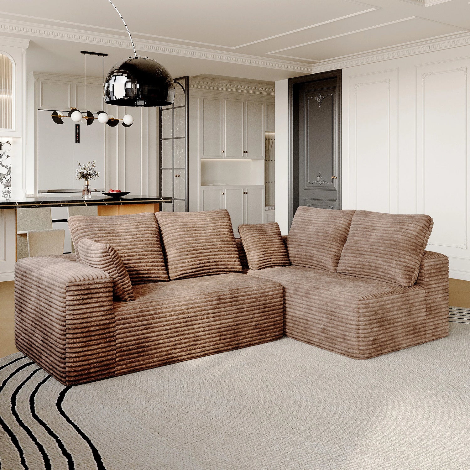 Sink Into Sunday — Sdorens 104" Cloud Sectional with L-Shape Chaise