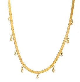 Stainless Steel Vintage Textured Delicate Necklace
