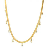 Gold Heart Toggle Necklace — Beaded Chain Gift for Her