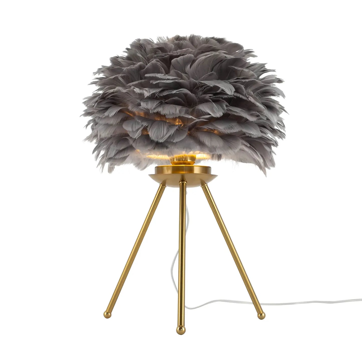 Soft Light, Strong Style — Grey Feather Tripod Desk Lamp