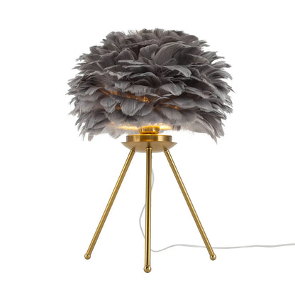 Soft Light, Strong Style — Grey Feather Tripod Desk Lamp