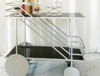 Iron Art Rolling Bar & Serving Cart