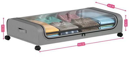 Under-Bed Rolling Storage Organizer with Wheels — Dust-Proof Drawer