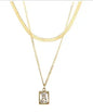 Stainless Steel Vintage Textured Delicate Necklace