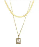 Gold Heart Toggle Necklace — Beaded Chain Gift for Her