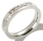 Personality Round Beads Ring Band Small Clear Crystal Zircon Waterproof Stainless Steel Rings Simple Granular Fine Jewelry