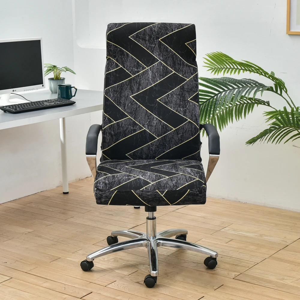 Fresh Look, Same Chair — Elastic Rotating Office Chair Cover with Back Protection