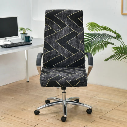 Fresh Look, Same Chair — Elastic Rotating Office Chair Cover with Back Protection