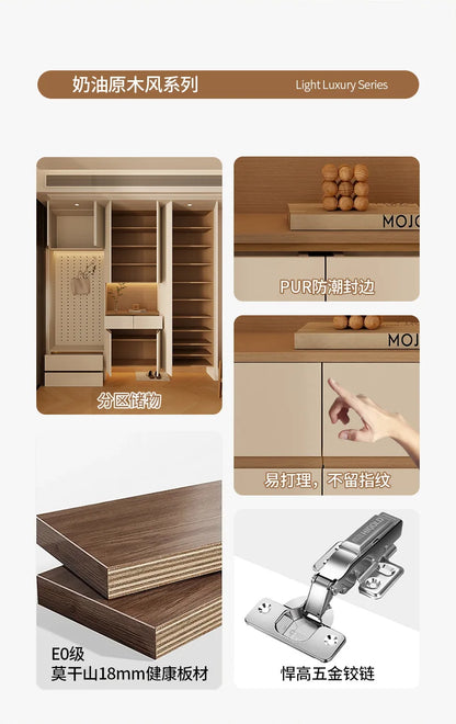 Custom Solid Wood Entryway Shoe Cabinet