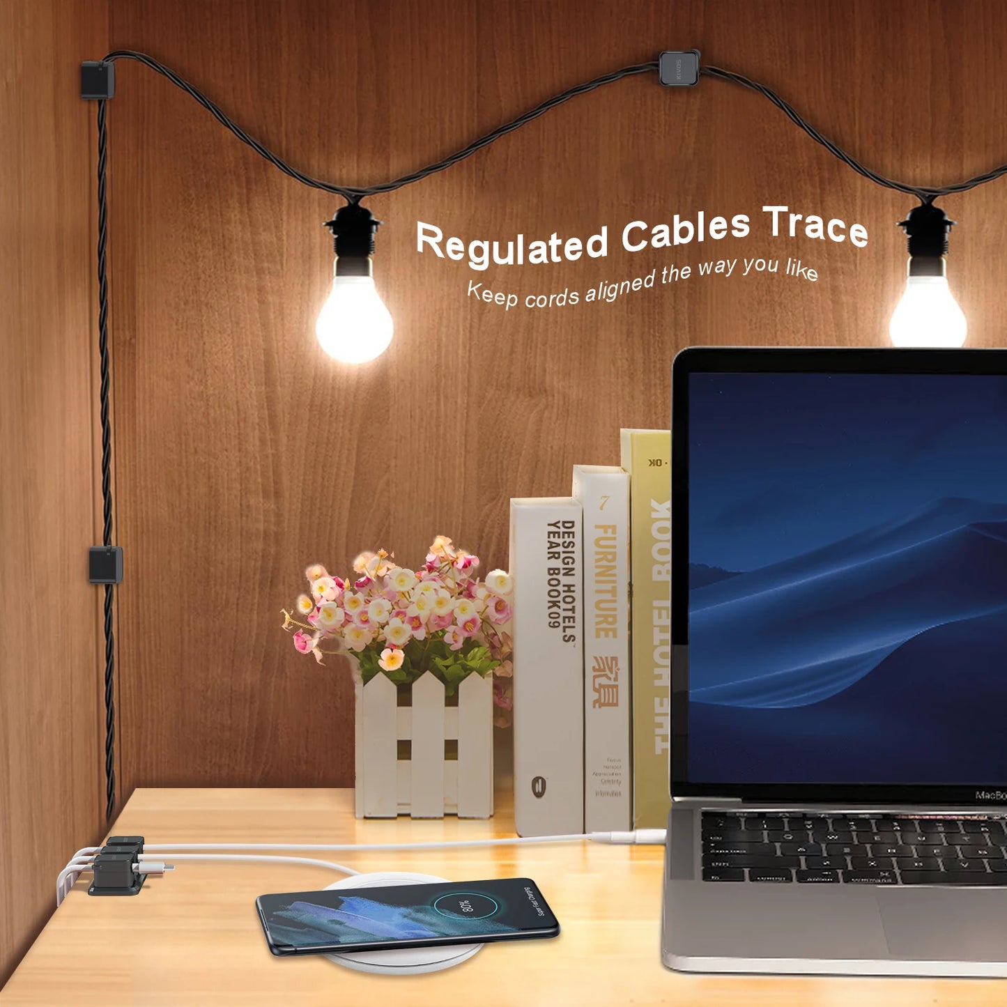 No More Cord Chaos — Adjustable Soft Cable Management Clips for Desk (12 Units)