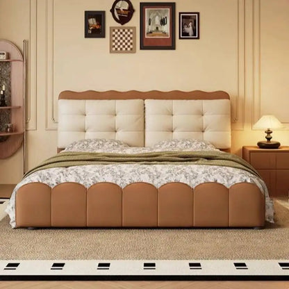 Elegant Upholstered Platform Bed — Modern Double Bed Frame