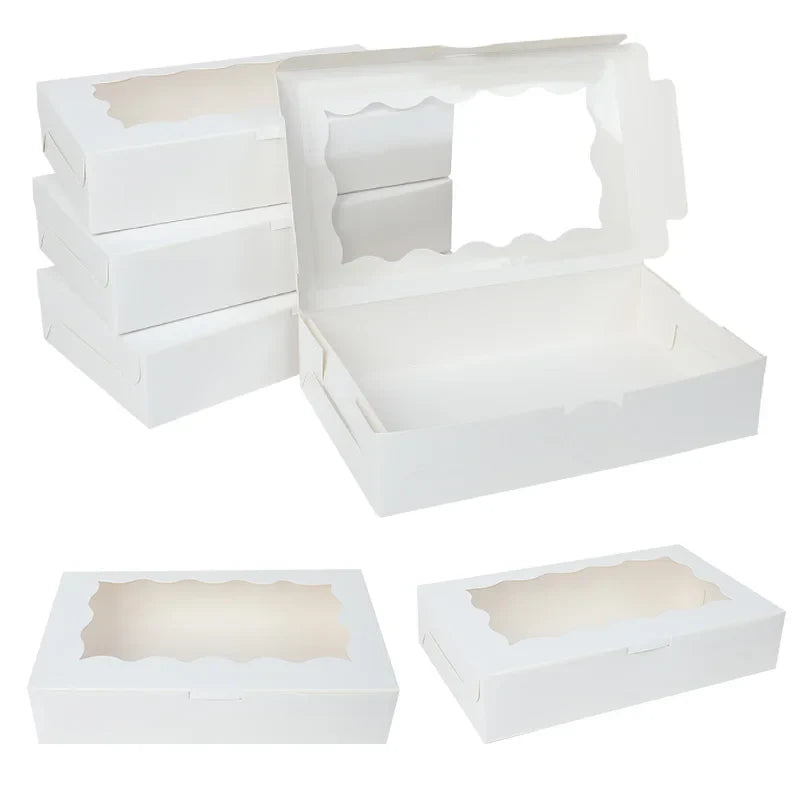 5-20pcs Gift Boxes With Window Birthday Party Chocolate Candy Cookie Gift Packaging Wedding Supplies Baby Shower Christmas Decor Jonine’s Corner