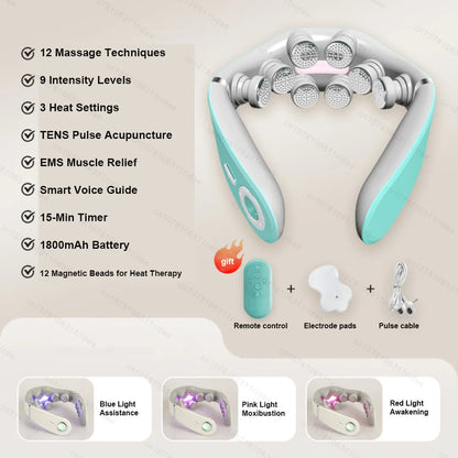 The Tension Release — 8D Electric Pulse Neck &amp; Shoulder Massager with Heat