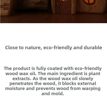 Nordic Style Wooden House Ornaments Miniature Landscape Creative Cute Gifts Home Decor Wooden Building Desktop Decorations