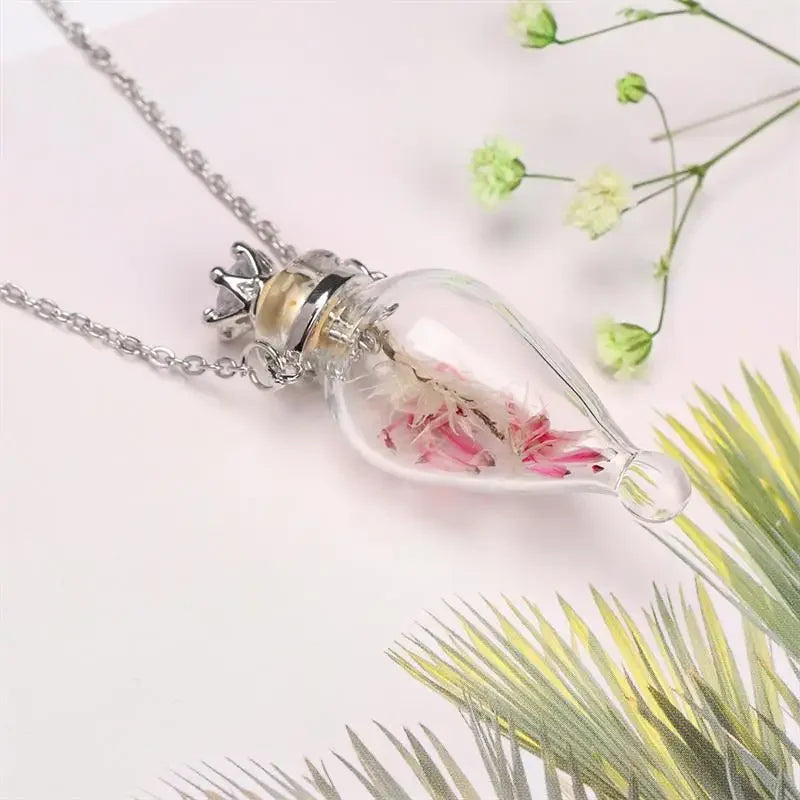 Fashion Glass Perfume Essential Oil Bottle Pendants DIY Women&