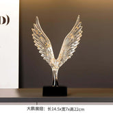Gold Angel Wing Sculpture — Abstract Resin Figurine for Home Décor & Shelf Styling