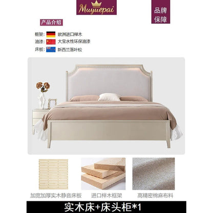 European Minimalist Waterproof Bed Frame with Headboard