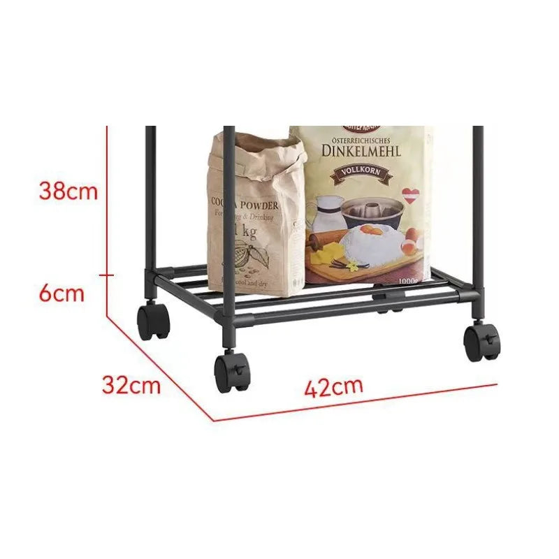 Kitchen storage cart for shelves - multi-level floor-standing household storage unit - bathroom shelf - microwave oven shelf