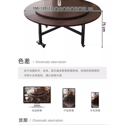 Round Foldable Dining Table — 100 &amp; 120cm
