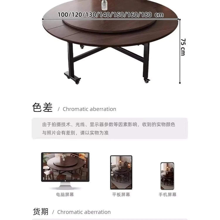Round Foldable Dining Table — 100 & 120cm Jonine’s Corner